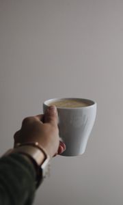 Preview wallpaper cup, drink, hand, white