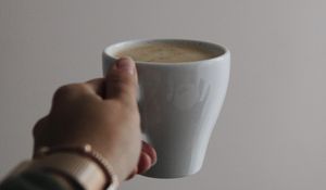 Preview wallpaper cup, drink, hand, white