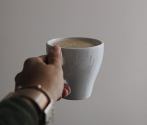 Preview wallpaper cup, drink, hand, white