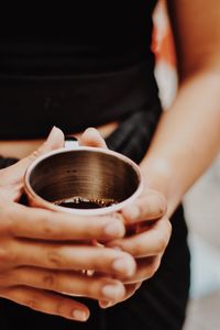 Preview wallpaper cup, drink, hands, girl