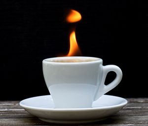 Preview wallpaper cup, fire, drink