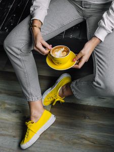 Preview wallpaper cup, hands, drink, style