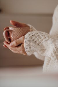 Preview wallpaper cup, hands, sweater