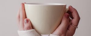 Preview wallpaper cup, hands, sweater, white