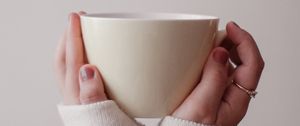 Preview wallpaper cup, hands, sweater, white