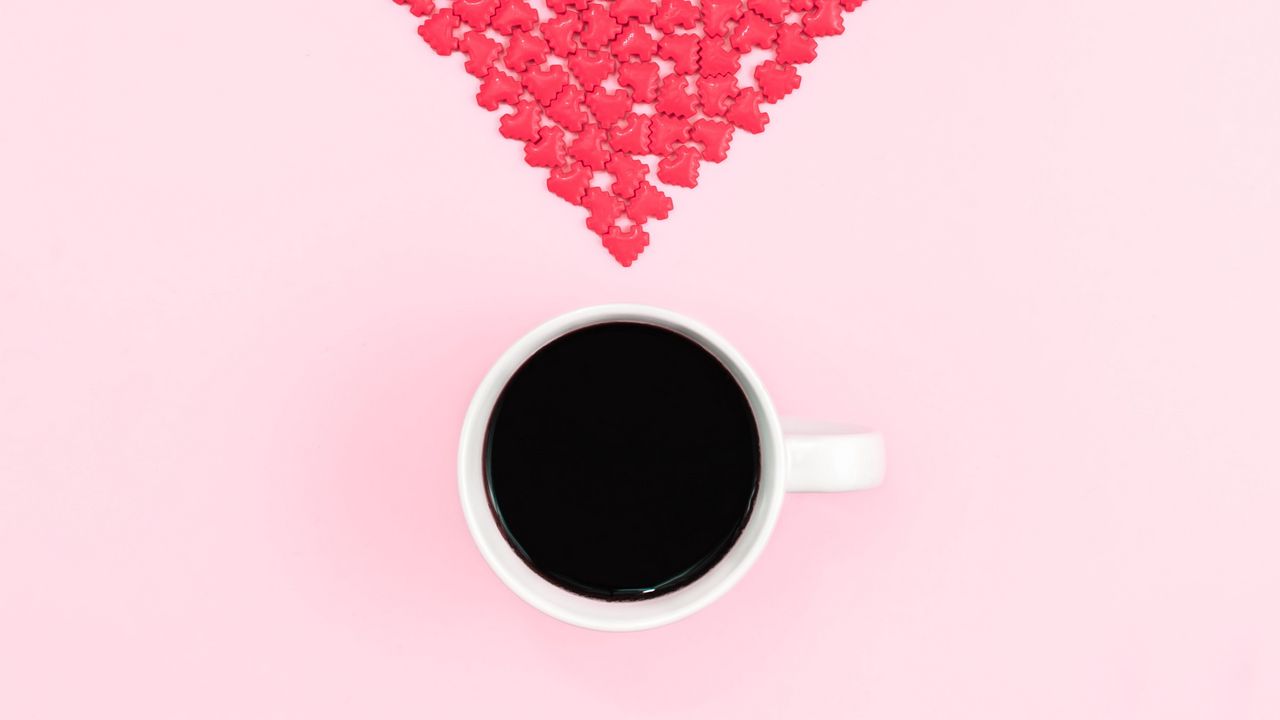Wallpaper cup, heart, love, coffee, candy