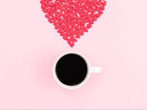 Preview wallpaper cup, heart, love, coffee, candy