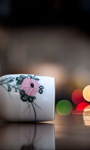 Preview wallpaper cup, highlights, circles, colorful, light, reflection