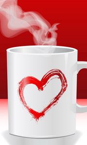 Preview wallpaper cup, hot, heart, love