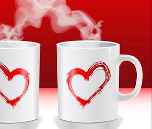 Preview wallpaper cup, hot, heart, love