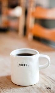 Preview wallpaper cup, inscription, drink