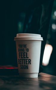 Preview wallpaper cup, inscription, motivation, words, text