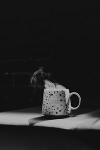 Preview wallpaper cup, inscription, words, bw