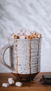 Preview wallpaper cup, marshmallow, chocolate, drink