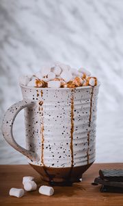 Preview wallpaper cup, marshmallow, chocolate, drink