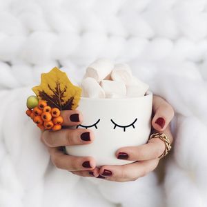 Preview wallpaper cup, marshmallow, comfort, aesthetics, white