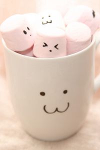 Preview wallpaper cup, marshmallow, smiles