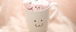 Preview wallpaper cup, marshmallow, smiles