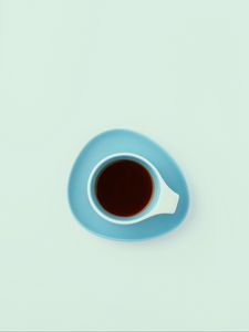 Preview wallpaper cup, minimalism, tea, drink, blue