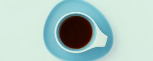 Preview wallpaper cup, minimalism, tea, drink, blue