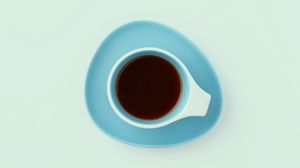 Preview wallpaper cup, minimalism, tea, drink, blue