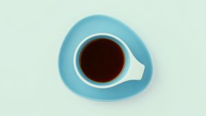 Preview wallpaper cup, minimalism, tea, drink, blue