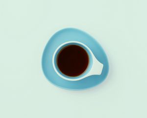 Preview wallpaper cup, minimalism, tea, drink, blue