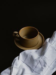 Preview wallpaper cup, plate, towel, cloth, still life