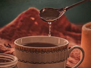 Preview wallpaper cup, spoon, tea, drop