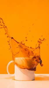Preview wallpaper cup, spray, splash, coffee, drink
