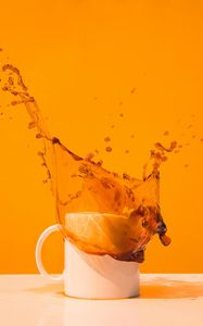 Preview wallpaper cup, spray, splash, coffee, drink