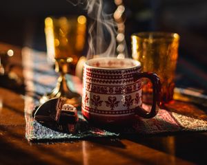 Preview wallpaper cup, steam, drink, comfort, warmth