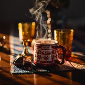 Preview wallpaper cup, steam, drink, comfort, warmth