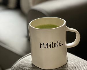 Preview wallpaper cup, tea, drink, words, inscription