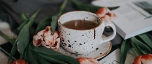 Preview wallpaper cup, tea, flowers, still life