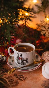 Preview wallpaper cup, tea, holiday, new year, christmas