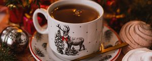 Preview wallpaper cup, tea, holiday, new year, christmas