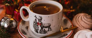 Preview wallpaper cup, tea, holiday, new year, christmas