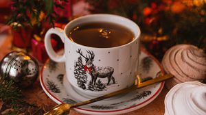 Preview wallpaper cup, tea, holiday, new year, christmas