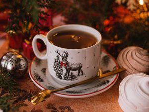 Preview wallpaper cup, tea, holiday, new year, christmas