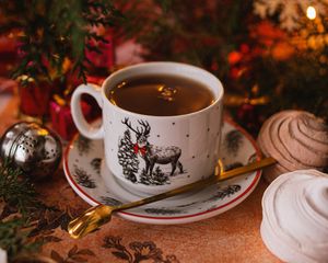 Preview wallpaper cup, tea, holiday, new year, christmas