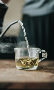 Preview wallpaper cup, tea, steam, spray, water