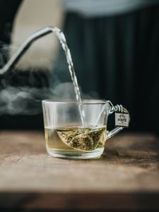 Preview wallpaper cup, tea, steam, spray, water