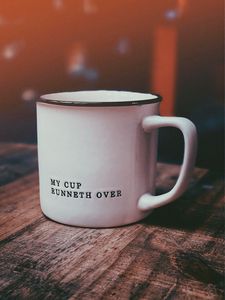 Preview wallpaper cup, words, inscription, surface