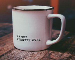 Preview wallpaper cup, words, inscription, surface