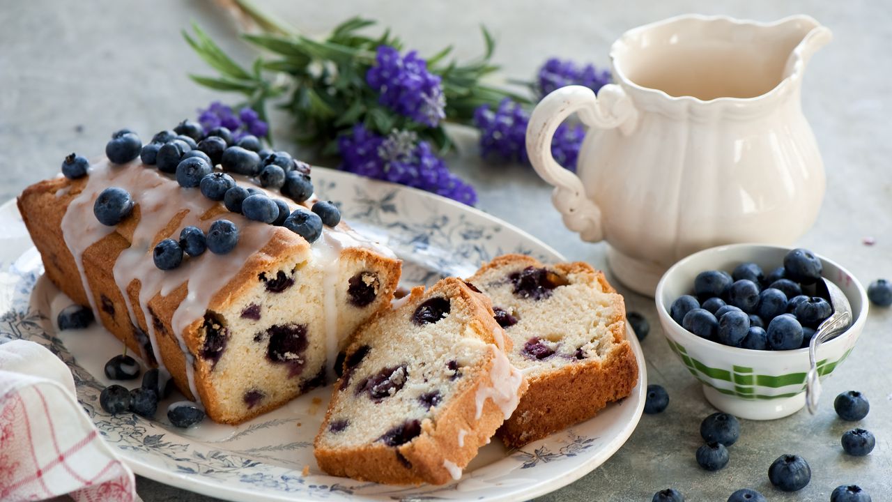 Wallpaper cupcake, blueberry, berries, baking, icing