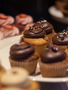 Preview wallpaper cupcakes, dessert, chocolate, food