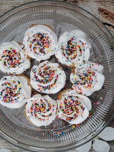 Preview wallpaper cupcakes, muffins, cream, sprinkles, dessert