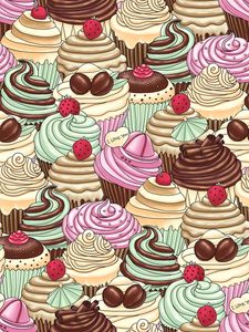 Preview wallpaper cupcakes, texture, background, art