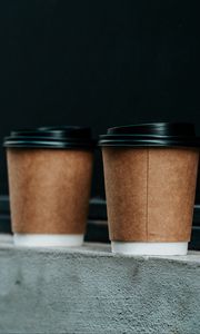 Preview wallpaper cups, brown, paper, coffee, drink